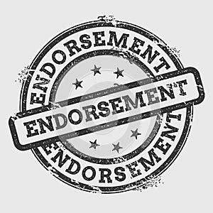 Endorsement rubber stamp isolated on white.