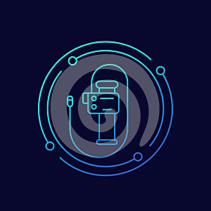 endoscope, endoscopy or colonoscopy thin line icon