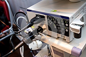 Endoscopic unit with controls and sensors