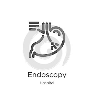 endoscopy icon vector from hospital collection. Thin line endoscopy outline icon vector illustration. Outline, thin line endoscopy