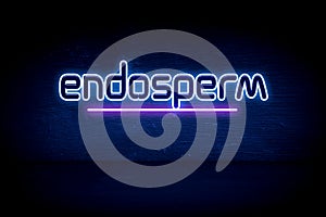 endosperm - blue neon announcement signboard photo