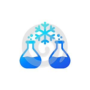 endothermic reaction icon with test tubes