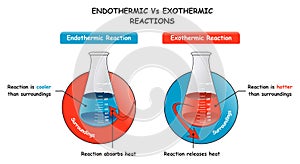 Endothermic Vs Exothermic Reactions Infographic Diagram