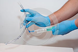 Endotracheal tube Intubation of an unconscious patient