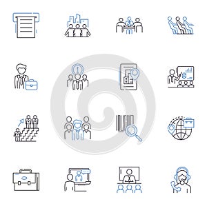 Endowment fund line icons collection. Investment, Donations, Grants, Philanthropy, Assets, Charitable, Perpetuity vector photo