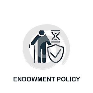 Endowment Policy icon. Monochrome simple Policy icon for templates, web design and infographics