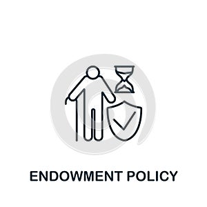 Endowment Policy icon. Monochrome simple Policy icon for templates, web design and infographics