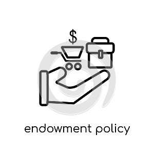 endowment policy icon. Trendy modern flat linear vector endowment policy icon on white background from thin line Endowment policy