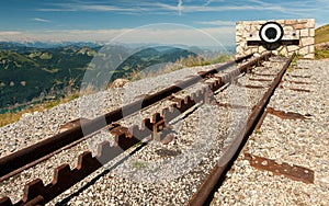 Endpoint of a rack railway on the top of a mountain