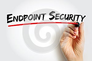 Endpoint Security is an approach to the protection of computer networks that are remotely bridged to client devices, text concept