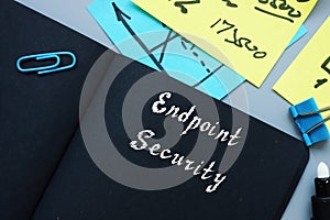 Endpoint Security inscription on the piece of paper