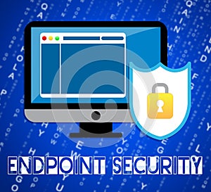 Endpoint Security Safe System Protection 2d Illustration