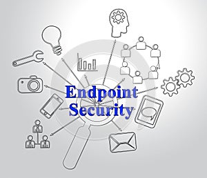 Endpoint Security Safe System Protection 2d Illustration