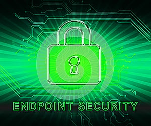 Endpoint Security Safe System Protection 2d Illustration