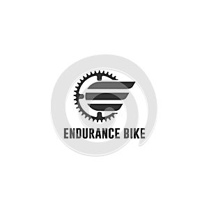 Endurance bike logo with gear