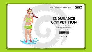 Endurance Competition Participant Girl Vector