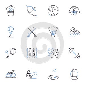 Endurance line icons collection. Stamina, Fortitude, Perseverance, Resilience, Grit, Persistence, Tenacity vector and