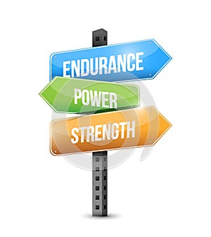 Endurance, power, strength sign illustration