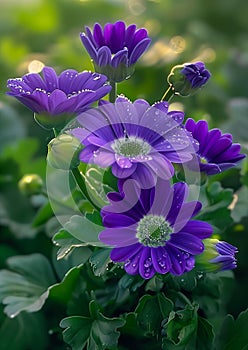 Enduring Elegance: A Garden of Upright Purple Blooms with Deep D photo