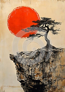 Enduring Pine Against the Rising Sun photo