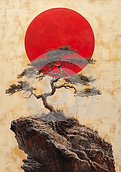 Enduring Pine Against the Rising Sun photo