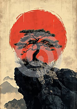 Enduring Pine Against the Rising Sun photo