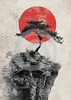 Enduring Pine Against the Rising Sun photo