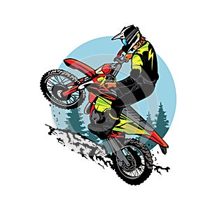 Enduro extreme sport vector illustration design