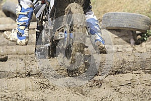Enduro racer on the track