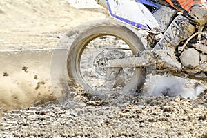 Enduro racer on the track