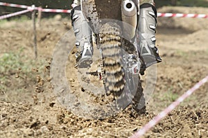 Enduro racer on the track