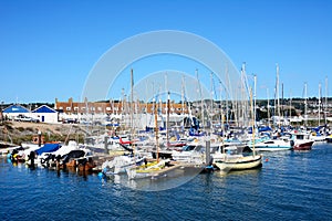 Boats and yachts on the River Axe, Axmouth.