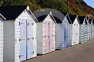Beach huts, Seaton, UK.