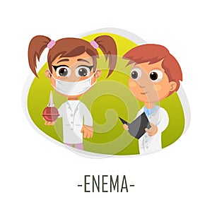 Enema medical concept. Vector illustration. photo