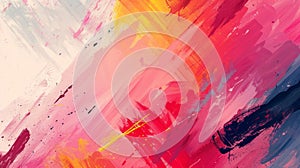 An energetic abstract background characterized by dynamic brushwork and vibrant colors