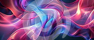 Energetic, Abstract Digital Art Featuring Dynamic Pink And Blue Curves For Design Applications