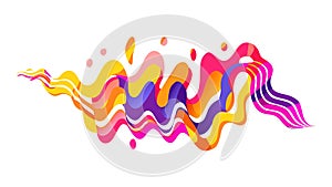 Energetic Abstract Pattern of Colorful, Wavy, Dynamic Lines, vector design Generative AI