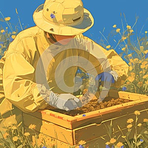 Energetic Beekeeper at Work