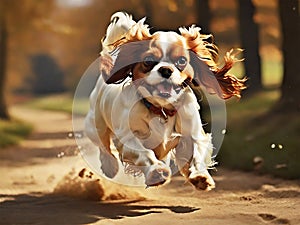 Energetic Cavalier King Charles Spaniel Dash: A Glimpse into Their Agile Running Abilities