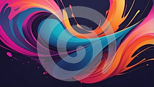 Energetic Color Blast with Liquid Motion. AI Generated