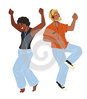 Energetic Dance Moves Vector Illustration