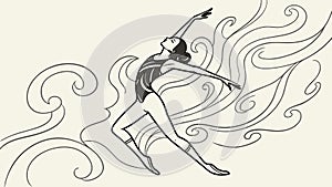 Energetic Dance Pose, Artistic Expression, vector design Generative AI