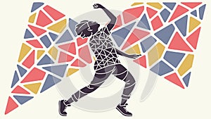 Energetic Dance Pose, Expressive Movement, vector design Generative AI