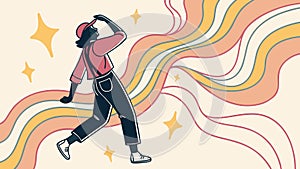 Energetic Dancer with Dynamic Flowing Lines, Artistic Expression, vector design Generative AI