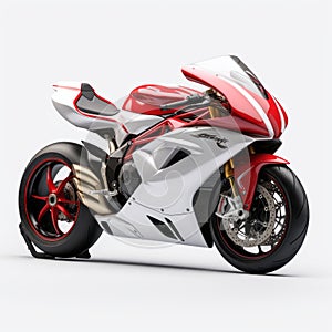 Energetic Ducati 912 Classic Concept In Red And White 3d Render