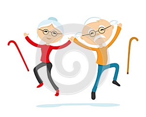 Energetic elderly couple