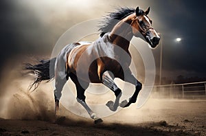 Energetic Equine Motion: Graceful Horse in Full Gallop