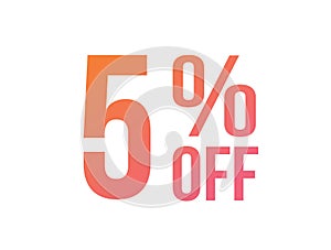 Energetic gradient pink to orange five percent off special discount word