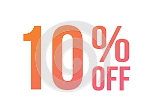 Energetic gradient pink to orange ten percent off special discount word