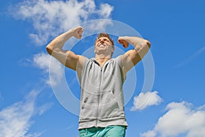 Energetic and happy young man